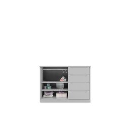 Quarto Infantil Completo Perola com Guarda Roupa 3 Portas e Cômoda 2 Portas Cinza - Phoenix Baby - 3