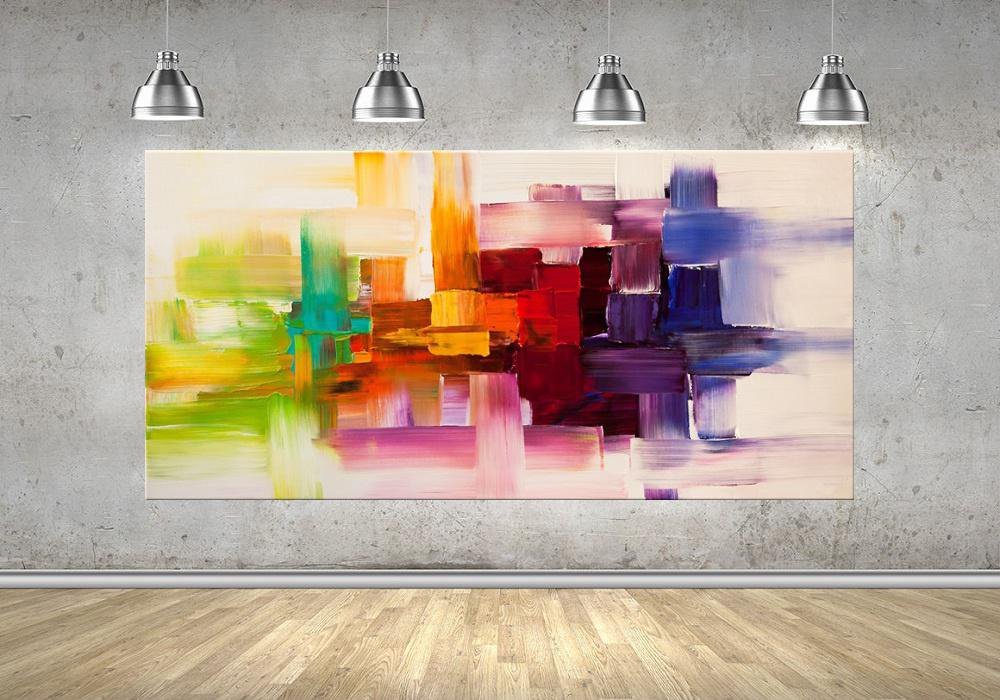 Quadro Pintura Tela Abstrato Moderno 2001: 60cm (A) x 120cm (L) - 4