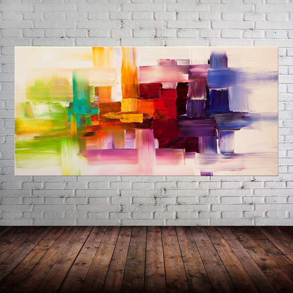 Quadro Pintura Tela Abstrato Moderno 2001: 60cm (A) x 120cm (L) - 1