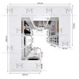 KIT CLOSET MODULAR M264.B MUNDI MOVEIS - 2