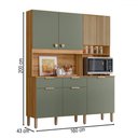 Ver imagem 4 de Cozinha Compacta Tropical 7 Portas 2 Gavetas Ripado 3d Freijó/verde - Nicioli