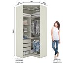 Ver imagem 4 de Canto Closet Modulado 2 Portas com Espelho 3 Gavetas Bellagio Casa 812
