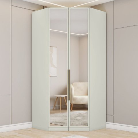 Canto Closet Modulado 2 Portas com Espelho 3 Gavetas Bellagio Casa 812