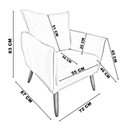 Ver imagem 5 de Kit 2 Poltronas Decorativas Ada Pé Palito Luxo Para Sala De Estar Suede