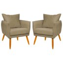 Ver imagem 1 de Kit 2 Poltronas Decorativas Ada Pé Palito Luxo Para Sala De Estar Suede