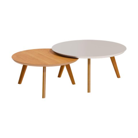 Conjunto de Mesa Classic Centro Redonda - Off White Nature