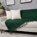 Ver imagem 2 de Kit 2 Capas de Almofada Linho 42x42cm + Manta de Sofá Verde