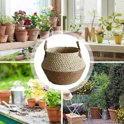 Conjunto 2 Cestos Fibra Natural Artesanal - Bela Flor - 5