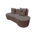 Ver imagem 5 de Sofá 3 Lugares Orgânico Curvo Madrid 180cm Suede Capuccino