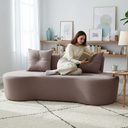 Ver imagem 2 de Sofá 3 Lugares Orgânico Curvo Madrid 180cm Suede Capuccino