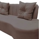 Ver mais imagens de Sofá 3 Lugares Orgânico Curvo Madrid 180cm Suede Capuccino
