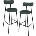 Ver imagem 1 de Kit 02 Banquetas Alta Cozinha Bar Sala De Jantar Em Aço Milão L02 Linho Verde Musgo - Lyam Decor