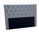 Ver imagem 2 de Cabeceira Estofada Casal Capitonê 140x117cm Cinza com Botões na Mesma Cor - Fixa no Box
