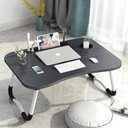 Ver imagem 1 de Mesa Notebook Dobrável Luz Ventilador Usb Sofá Cama Multiuso