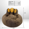 Cama de Pelúcia para Pets Desenho Pata 12x43cm Marrom - 5