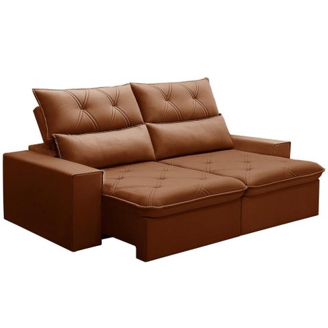 Sofá Retrátil Reclinável para Sala 3 Lugares 210cm Aires F04 Veludo Terracota - Lyam Decor