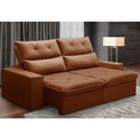 Ver imagem 2 de Sofá Retrátil Reclinável para Sala 3 Lugares 210cm Aires F04 Veludo Terracota - Lyam Decor