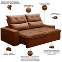 Ver imagem 3 de Sofá Retrátil Reclinável para Sala 3 Lugares 210cm Aires F04 Veludo Terracota - Lyam Decor