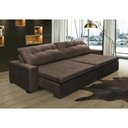 Ver imagem 1 de Sofá Retrátil e Reclinavel Oklahoma 2,22m com Molas e Pillow no Assento Tecido Suede Marrom