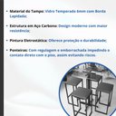 Ver imagem 3 de Conjunto Mesa Alta Bar Bistrô Quadrada Vidro 4 Bancos Imbuia Industrial Black Don Castro Decor Indus