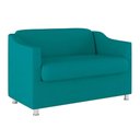 Ver imagem 5 de Kit Poltrona Tilla Recepção + Namoradeira Sala, Quarto Suede Azul Turquesa