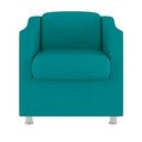 Ver mais imagens de Kit Poltrona Tilla Recepção + Namoradeira Sala, Quarto Suede Azul Turquesa