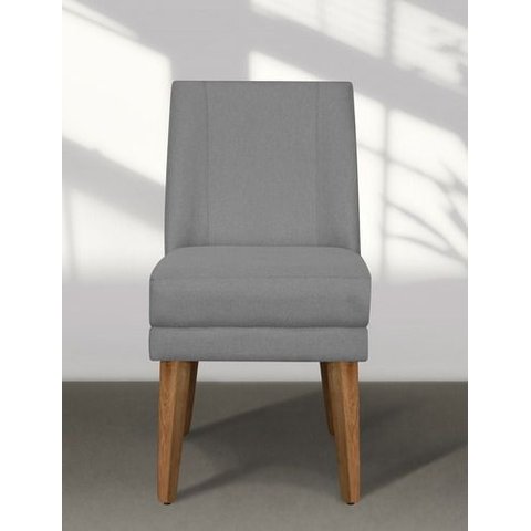 Kit 4 Cadeiras de Jantar Maria Linho Cinza Claro Linho Cinza Claro