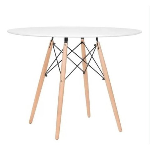 Mesa de Jantar Redonda Eames Eiffel 120cm Branca