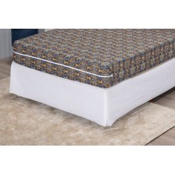 Capa de Colchão Queen 30cm + Fronha Protetor com Zíper Malha Estampada:25 Azulejo Azul Marinho - 3