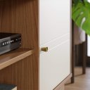 Ver mais imagens de Estante para TV e Home Theater até 70 Polegadas 180cmx186,5cm 3 Portas Paraná Branco Off White Matte/Freijó