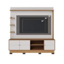Ver imagem 6 de Estante para TV e Home Theater até 70 Polegadas 180cmx186,5cm 3 Portas Paraná Branco Off White Matte/Freijó