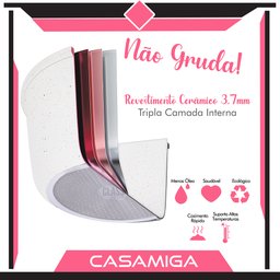 Caçarola Indução Cerâmica 3,7mm 20cm Class Antiaderente - 2
