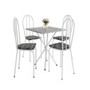 Ver imagem 2 de Conjunto sala de Jantar Mesa Quadrada 70cm Tampo Granito com 4 Cadeiras Leia
