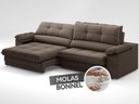 Ver imagem 4 de Sofá com Carregador Usb Retrátil Reclinável Montreal 2,10m Velosuede Marrom - Netsofas