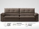 Ver imagem 2 de Sofá com Carregador Usb Retrátil Reclinável Montreal 2,10m Velosuede Marrom - Netsofas