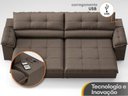 Ver imagem 5 de Sofá com Carregador Usb Retrátil Reclinável Montreal 2,10m Velosuede Marrom - Netsofas