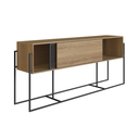 Ver imagem 3 de Buffet Aparador Industrial Retrô 2 Portas de Correr Madeira/Aço 188cm York Bege/Hanover/Preto