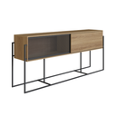 Ver imagem 2 de Buffet Aparador Industrial Retrô 2 Portas de Correr Madeira/Aço 188cm York Bege/Hanover/Preto