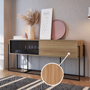 Ver imagem 4 de Buffet Aparador Industrial Retrô 2 Portas de Correr Madeira/Aço 188cm York Bege/Hanover/Preto