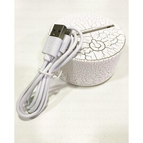 Luminária Luz Led-rgb Craquelada 3d Stitch