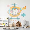 Ver imagem 1 de Adesivo de Parede Infantil Helicóptero Amarelo-Extra Grande 85x88cm