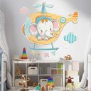 Ver imagem 2 de Adesivo de Parede Infantil Helicóptero Amarelo-Extra Grande 85x88cm