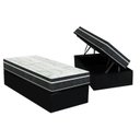 Ver imagem 1 de Cama Box Baú Solteiro: Colchão Molas Bonnel Orthoflex Venezia + Base CRC Courano Black(88x188)