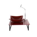 Ver imagem 1 de GABINETE DE VIDRO COM CUBA QUADRADA TAMPO 40CM VERMELHO CEREJA FULL MAIS TORNEIRA METAL