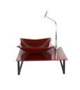 Ver imagem 1 de GABINETE DE VIDRO COM CUBA QUADRADA TAMPO 40CM VERMELHO CEREJA FULL MAIS TORNEIRA METAL