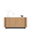 Ver imagem 2 de Buffet 4 Portas 160cm Copacabana Marrom/Freijó/Preto Fosco