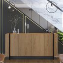 Ver imagem 1 de Buffet 4 Portas 160cm Copacabana Marrom/Freijó/Preto Fosco