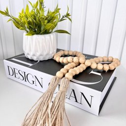 Livro Caixa Decorativo, Vaso Branco Decor e Enfeite Colar - 3