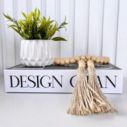 Livro Caixa Decorativo, Vaso Branco Decor e Enfeite Colar - 4