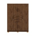Ver imagem 2 de Guarda Roupa Casal Belga 6 Portas de Bater 3 Gavetas com Cabideiros Nogueira G98 - Gran Belo